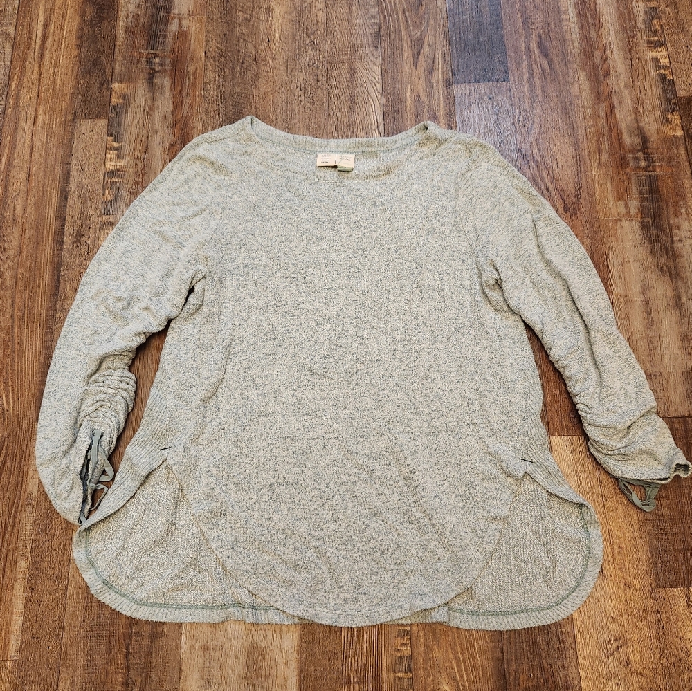 Anthropologie Saturday Sunday Sweater with drawstring sleeve accents